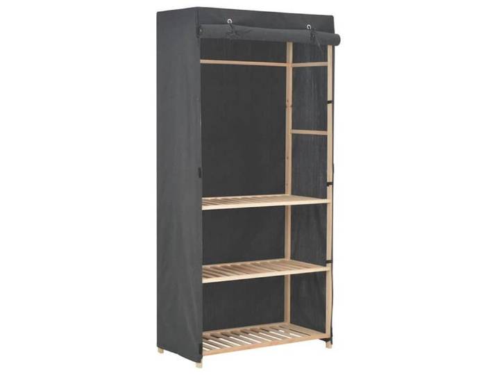 Garde-robe à 3 niveaux Gris 79 x 40 x 170 cm Tissu