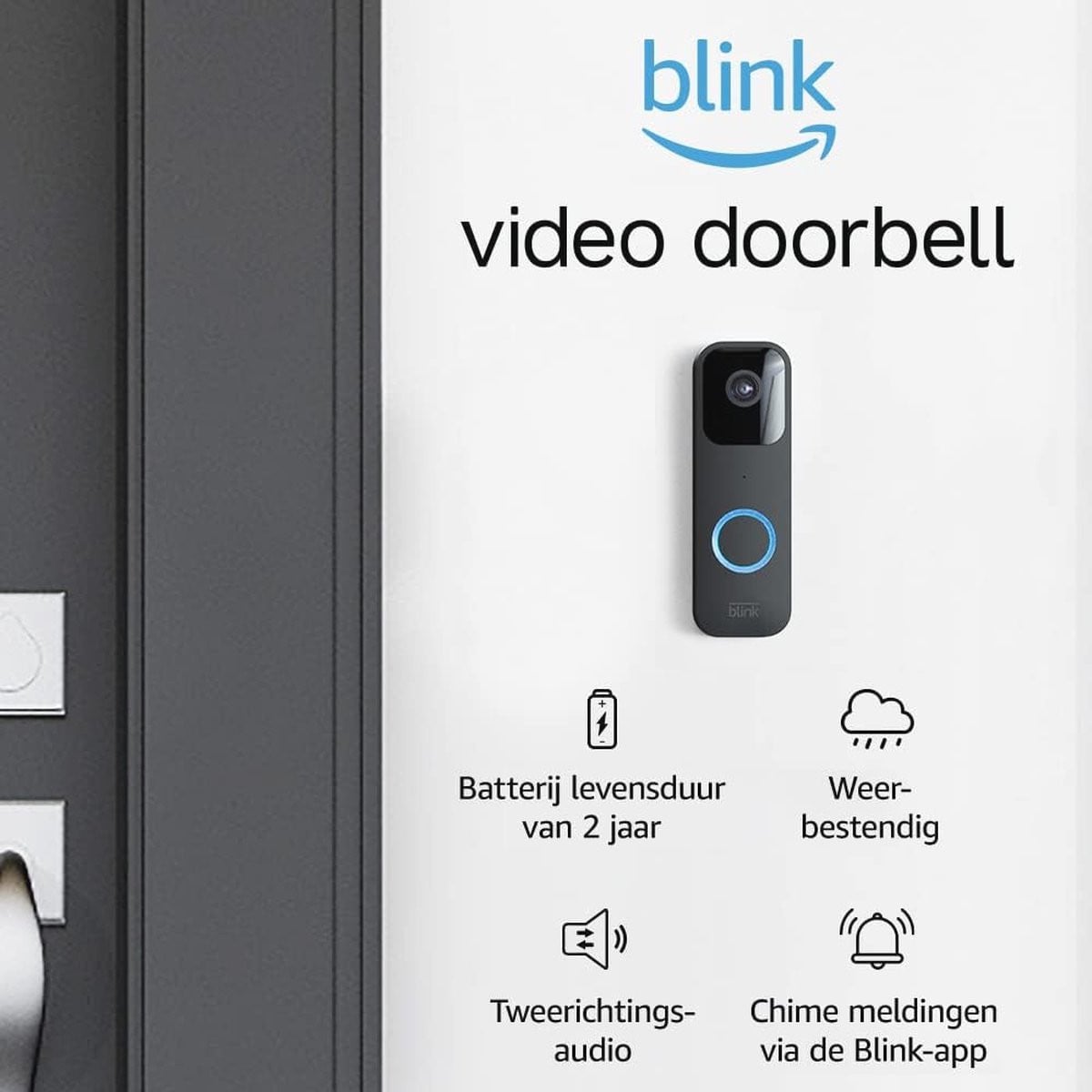 Draadloze HD-videocamera met nachtzicht en wifi, zwart