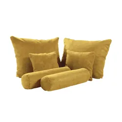 meinBett Deko-Kissenset  6-teilig  Pembroke , gelb , Maße (cm): B: 90 H: 80 T: 65.0