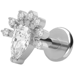 Titan Labret mit Push Fit KRISTALLTROPFEN + KRISTALLE