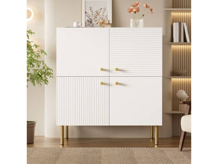 Bladez - Buffet - Meuble d'entrée à 4 portes - Meuble de rangement multifonctionnel - Convient pour le salon chambre et l'entrée