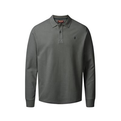 Kurzarmhemd MCS "MCS Polo long sleeve MCRockwall", Herren, Gr. XL, Normalgrößen, grau (iron gate), Obermaterial: 100% Baumwolle, Hemden