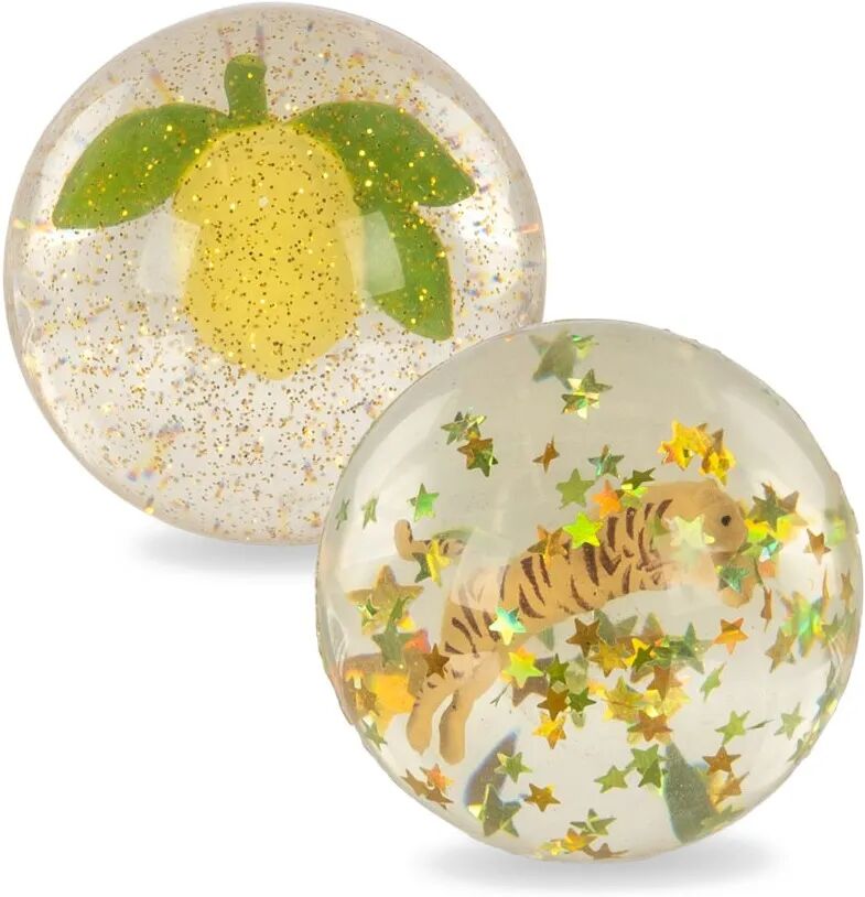 Konges Sløjd Balles rebondissantes Lemon/Tiger - Set de 2 Jaune taille unique