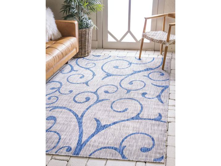 Outdoorteppich Outdoor Beauties, LAGERRÄUMUNG , bunt (hellgrau, blau), B:152cm H:4mm L:244cm, Polypropylen (PP), MYFLAIR MÖBEL & ACCESSOIRES, Teppiche, Outdoorteppich, In- und Outdoor geeignet, ideal im Wohnzimmer & Schlafzimmer