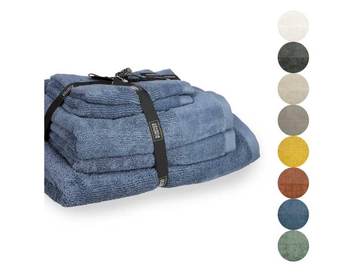 Schöner Wohnen Handtuch SET Sense, Blau, 50x100 cm, Heimtextilien, Badtextilien, Handtuchsets