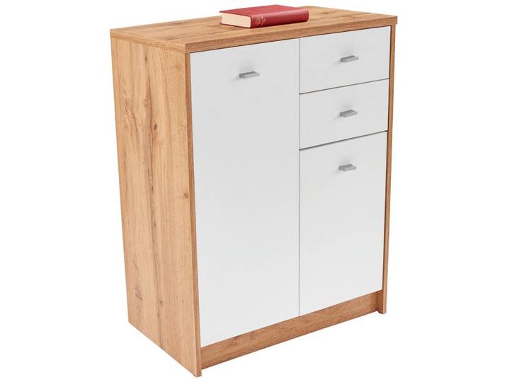 Kommode B 74cm 4-You New, Wotan Eiche Dekor/Weiß