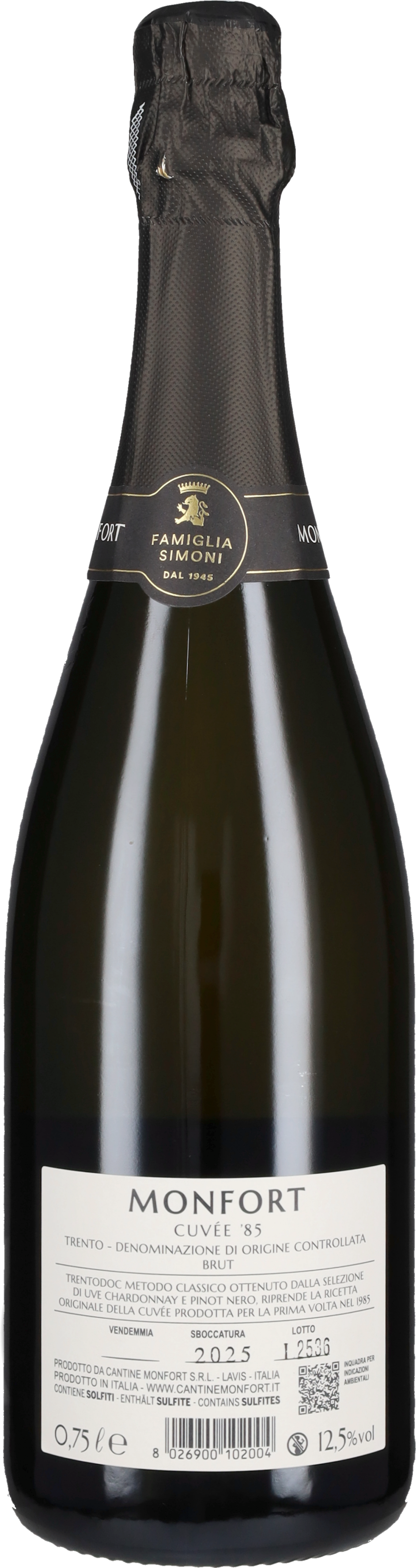 Trento Spumante Brut 'Cuvée 85' Monfort
