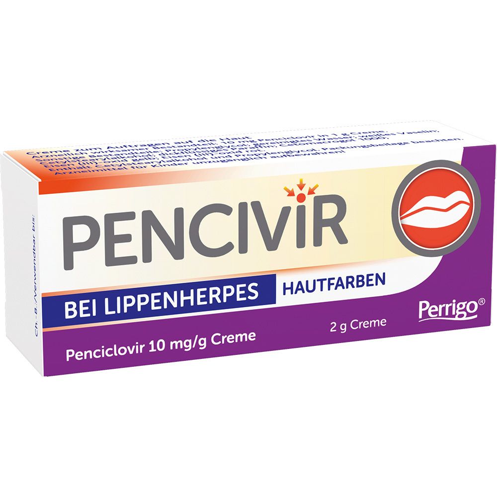 Pencivir bei Lippenherpes Creme hautfarben 1% 2 g