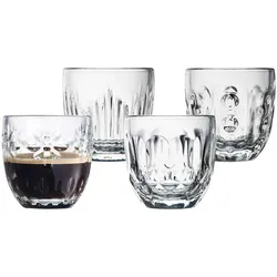 ESPRESSOGLÄSER Facetten transparent 100 ml 4er Set
