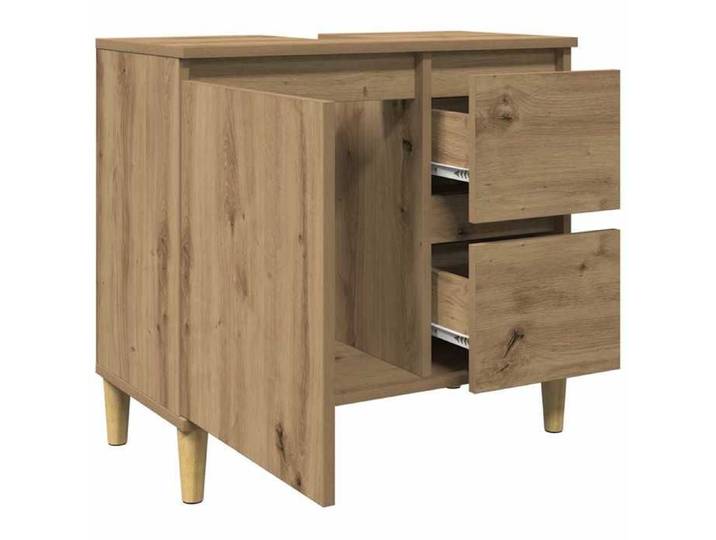 Moderne Cabinet pour lavabo SOLOMOON Meuble de lavabo chêne artisanal 65x33x60 cm bois d'ingénierie MM1282
