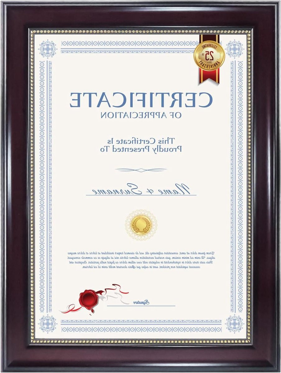 Certificaat Fotolijst Diploma Frame A4 Formaat Houtnerf Finish Roodbruin