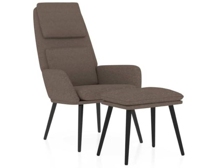 Makastle Relaxsessel mit Hocker Taupe Stoff