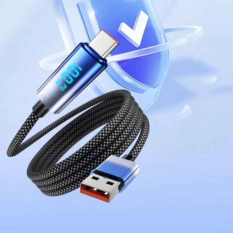 INF Câble USB-C vers USB-C ZL-TK18 avec Affichage Numérique Caché 2 m