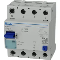 Doepke FI-Schutzschalter DFS 4 040-4/0,03-A, 40A, 30mA, 4-polig, Typ A, N links