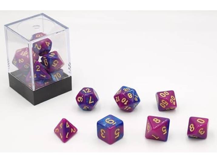 Dobbelstenen Roze/Blauw7 set Brick