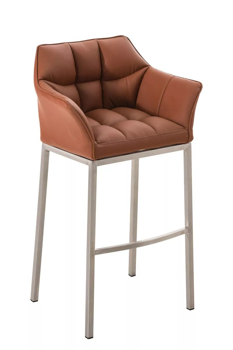 AndOutdoor Match barkruk Micah - Bruin - Kunstleer - Met rugleuning en armleuningen - Set van 1