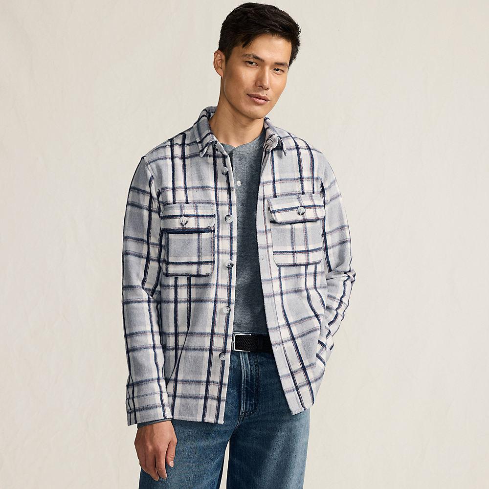 Karierte Hemdjacke für Herren, Herren, size: regular, Blau, by Lands' End