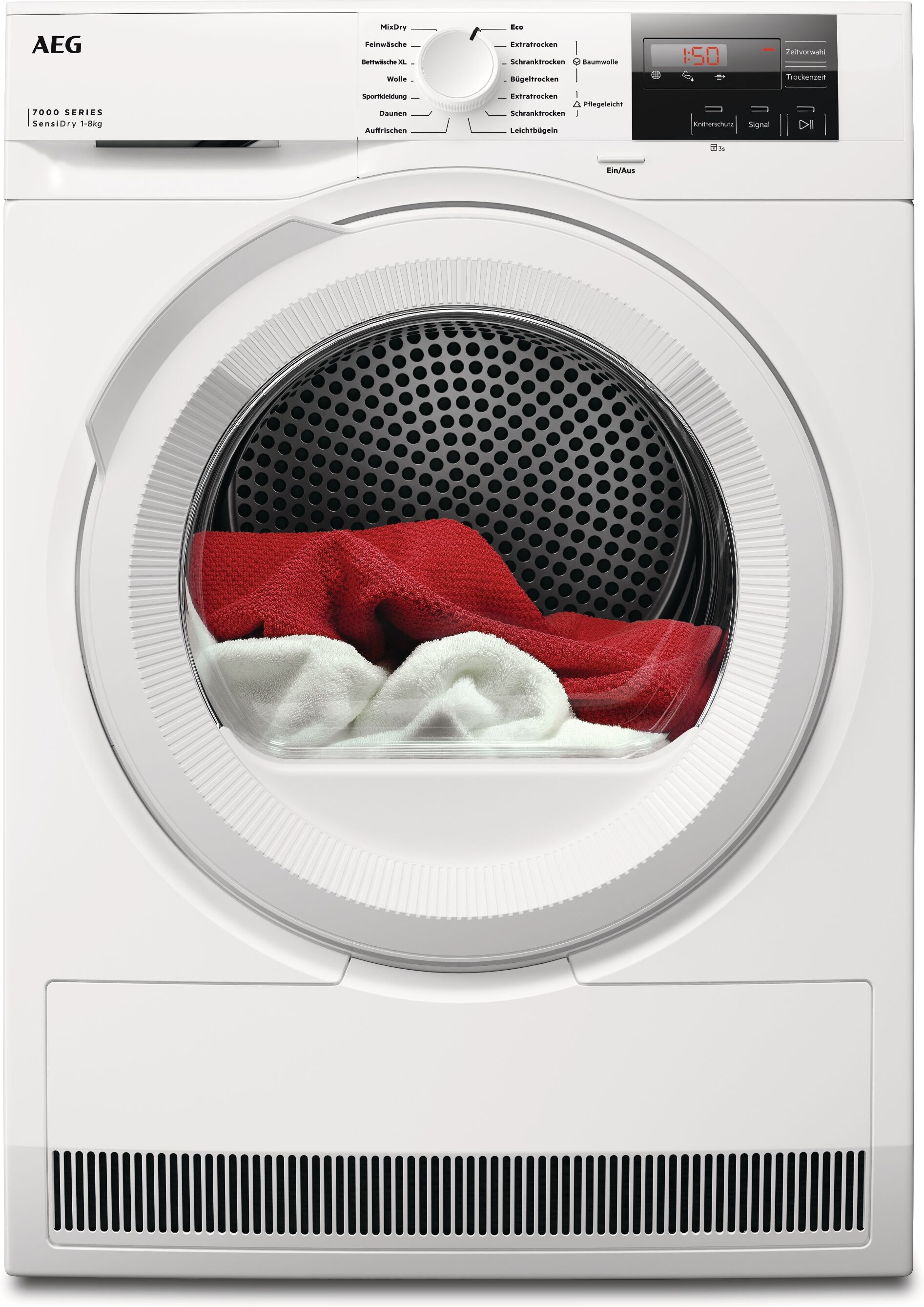 AEG Wärmepumpentrockner "TR7T50580", Energieeffizienz: D, weiß, B:59,6cm H:85cm T:63,8cm, Trockner, SensiDry Wärmepumpentrockner: schonend trocknen & Energie sparen, Wärmepumpentrockner