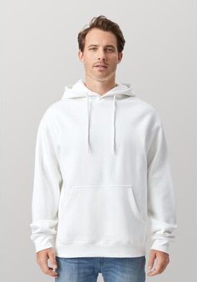 Cotton Heritage M2650 Heavyweight Hoodie in White size Medium   Cotton/Polyester Blend