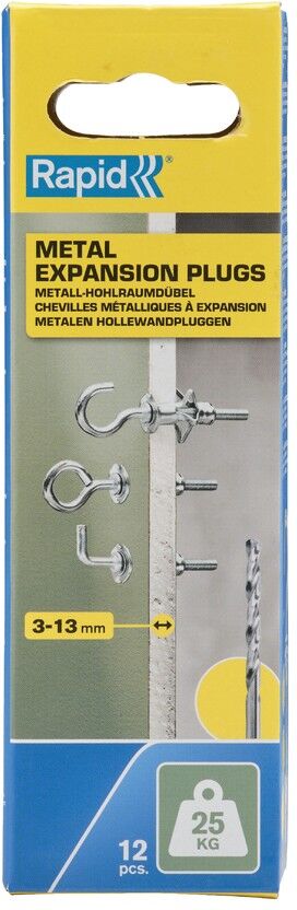 Isaberg Rapid AB Rapid Metall-Hohlraumdübel mit Winkel-, Ring- und Rundhaken, 25 kg Tragfähigkeit