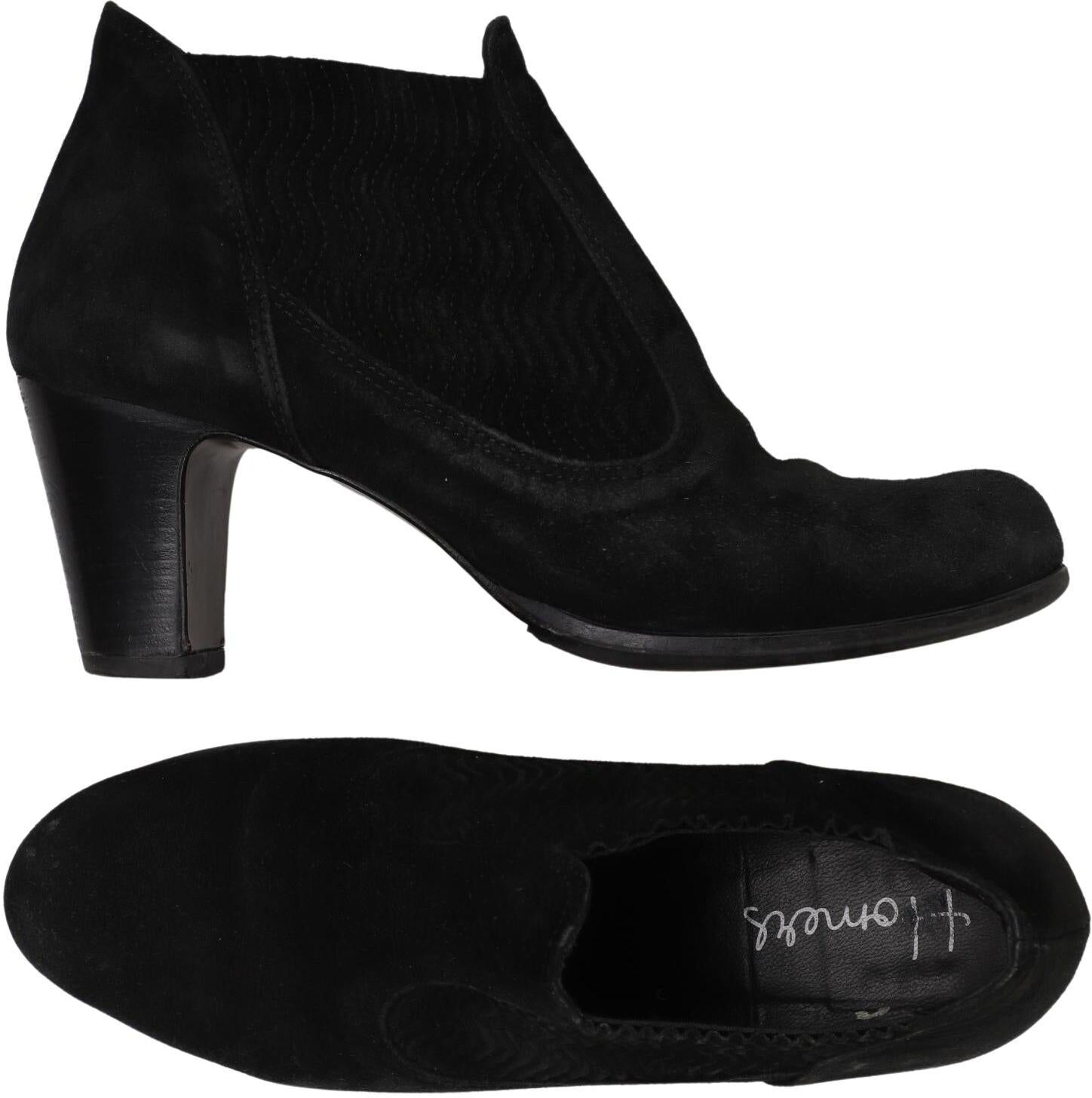 Homers Damen Stiefelette, Schwarz, Gr. EU 39, kein / Etikett - Second Hand