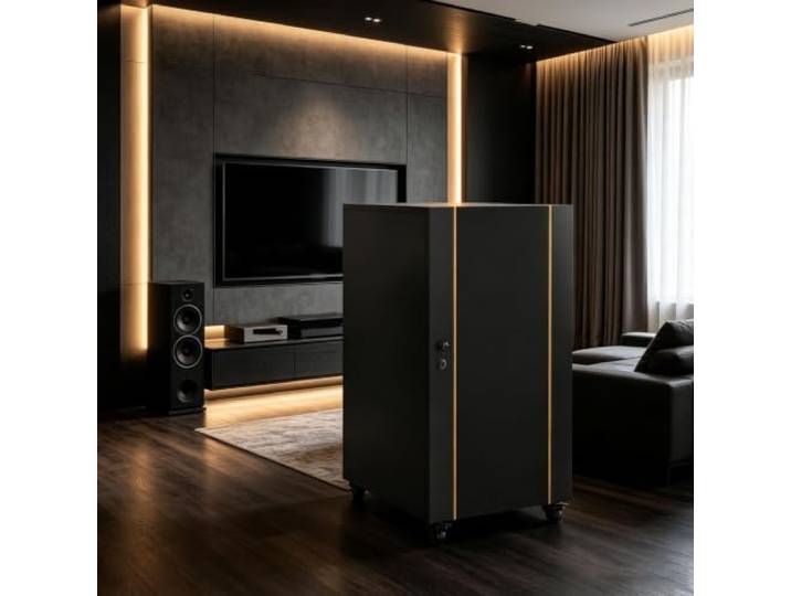 Stereo-Schrank, Audio-Rack mit Verstellbaren Regalen und Kabelorganizer Audio-Rack, Moderner Stereo-Schrank, Heim-Mediaständer, Verstellbare Regale