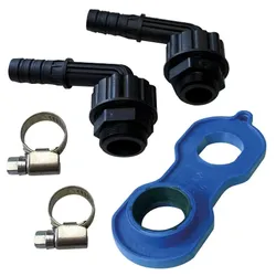 Zapfadapter-Set für Wasserhähne, M22 x DN20(3/4'') und M24 x DN20(3/4''), mit zwei Schlauchschellen und Perlstrahlregler-Schlüssel