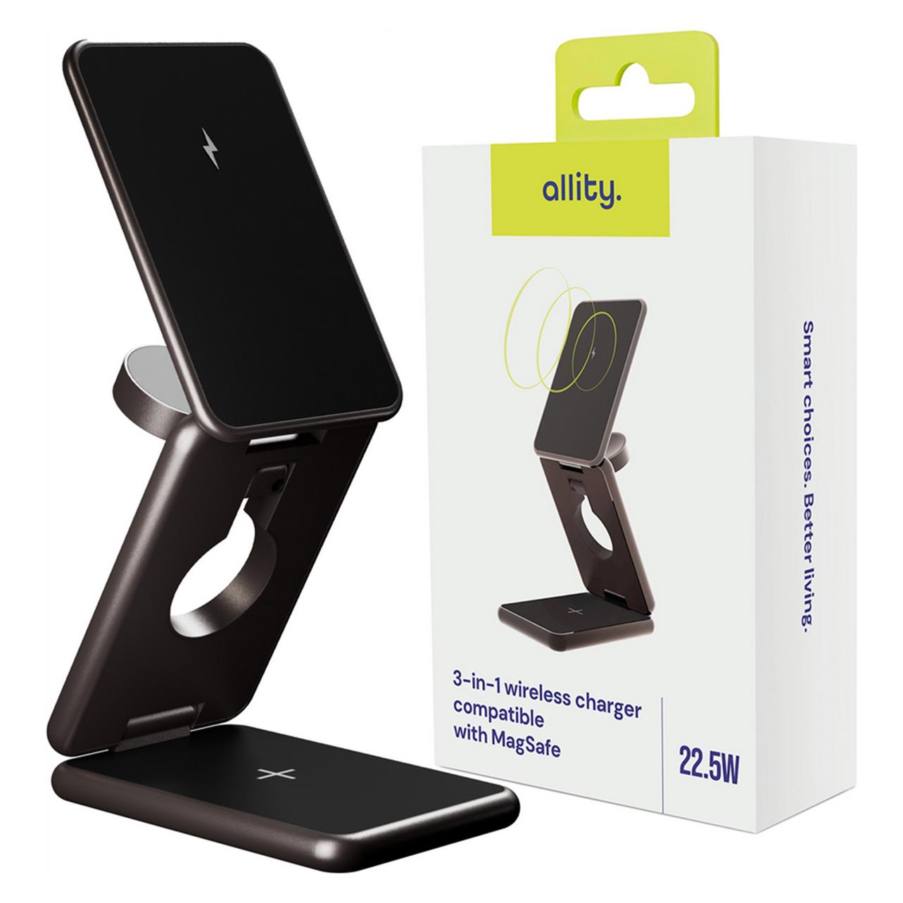 Allity AWC-230-225WMS wireless charger 22.5W graphite 3w1 (22.50 W) (ATCWIR225W3V1ALLGR)