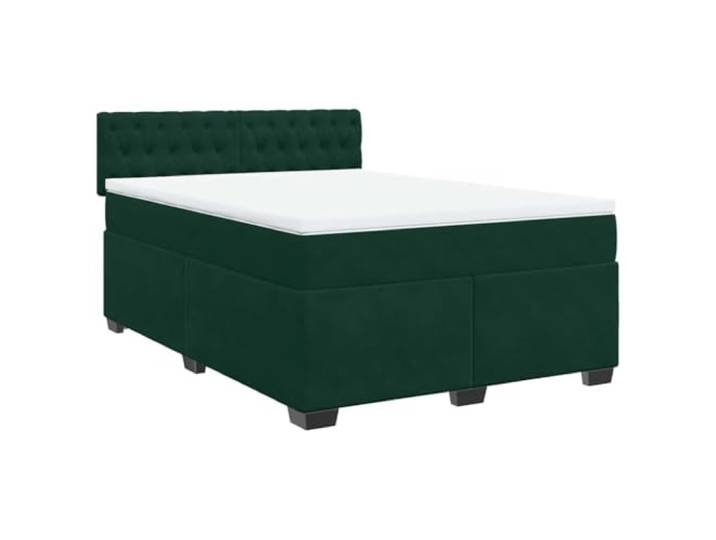 Makastle Boxspringbett mit Matratze Dunkelgrün Samt 160x200 Taschenfederkernmatratze