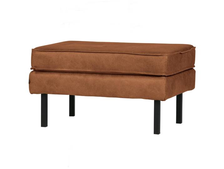 Livetastic Hocker Rodeo, Cognac, Metall, Lederlook, Rindleder, rechteckig, 84x45x54 cm, Made in EU, Wohnzimmer, Hocker, Sitzhocker