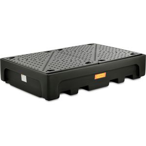 CEMO Auffangwanne 1100/2PE, 10952, aus Polyethylen, 223 x 146cm, Polyethylen-Gitterrost, unterfahrbar, 1100 Liter