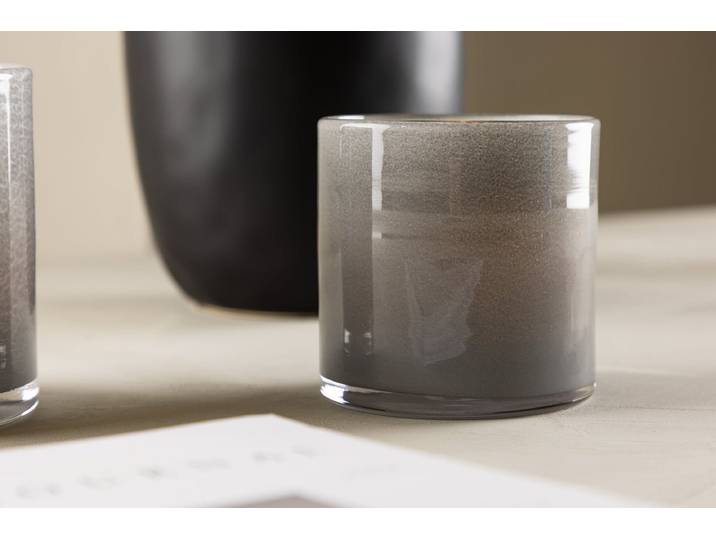 Laterne Polar - Laterne aus Glas in verschiedenen Farben - Hellgrau - Luxusbetten24