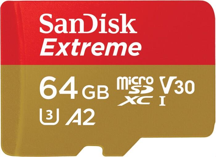 SanDisk Extreme® microSDXC 64GB + SD Adapter SDSQXAH-064G-GN6MA