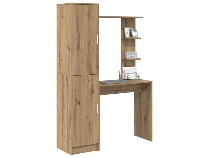 Elégant Bureau avec rangement Chêne artisan Bois d'ingénierie - Meuble de Rangement Vitrine &1569859