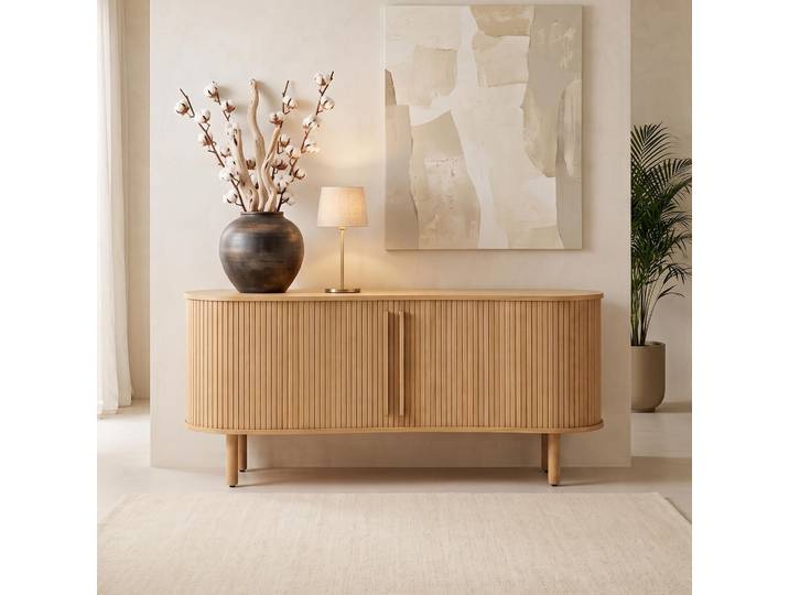 Bahut moderne en bois de chêne 160 cm - Noji