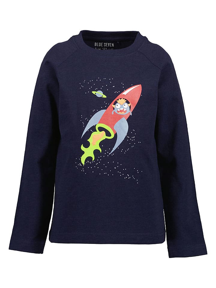 Blue Seven Longsleeve in Dunkelblau - 134
