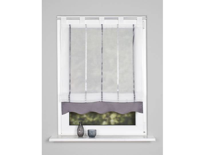 Raffrollo HOME WOHNIDEEN KATHY Gr. 1, grau, B:80cm H:140cm, Voile, Obermaterial: 100% Polyester, Raffrollos, Raffrollo