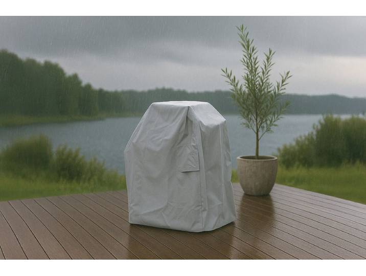 Garten Möbelabdeckung Orvin - aus grauem Polyester - Grau - Luxusbetten24