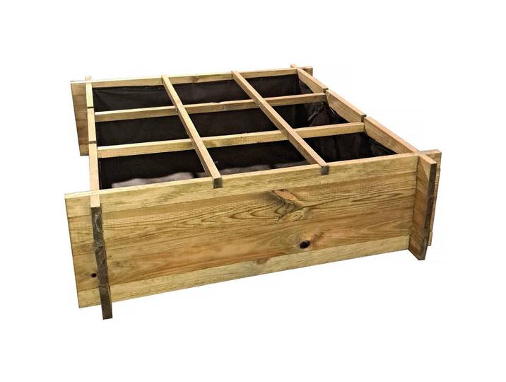 Habitat Garten Hochbeet/Gemüsebeet iris, Hellbraun, Holz, 90x28x90 cm, Gartenzubehör, Gartenpflege