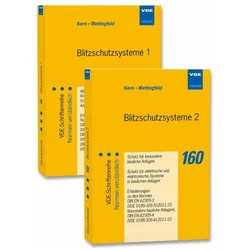 Blitzschutzsysteme 1 - Blitzschutzsysteme 2 (Set). 2 Bände, Fachbücher von Alexander Kern, Jürgen Wettingfeld