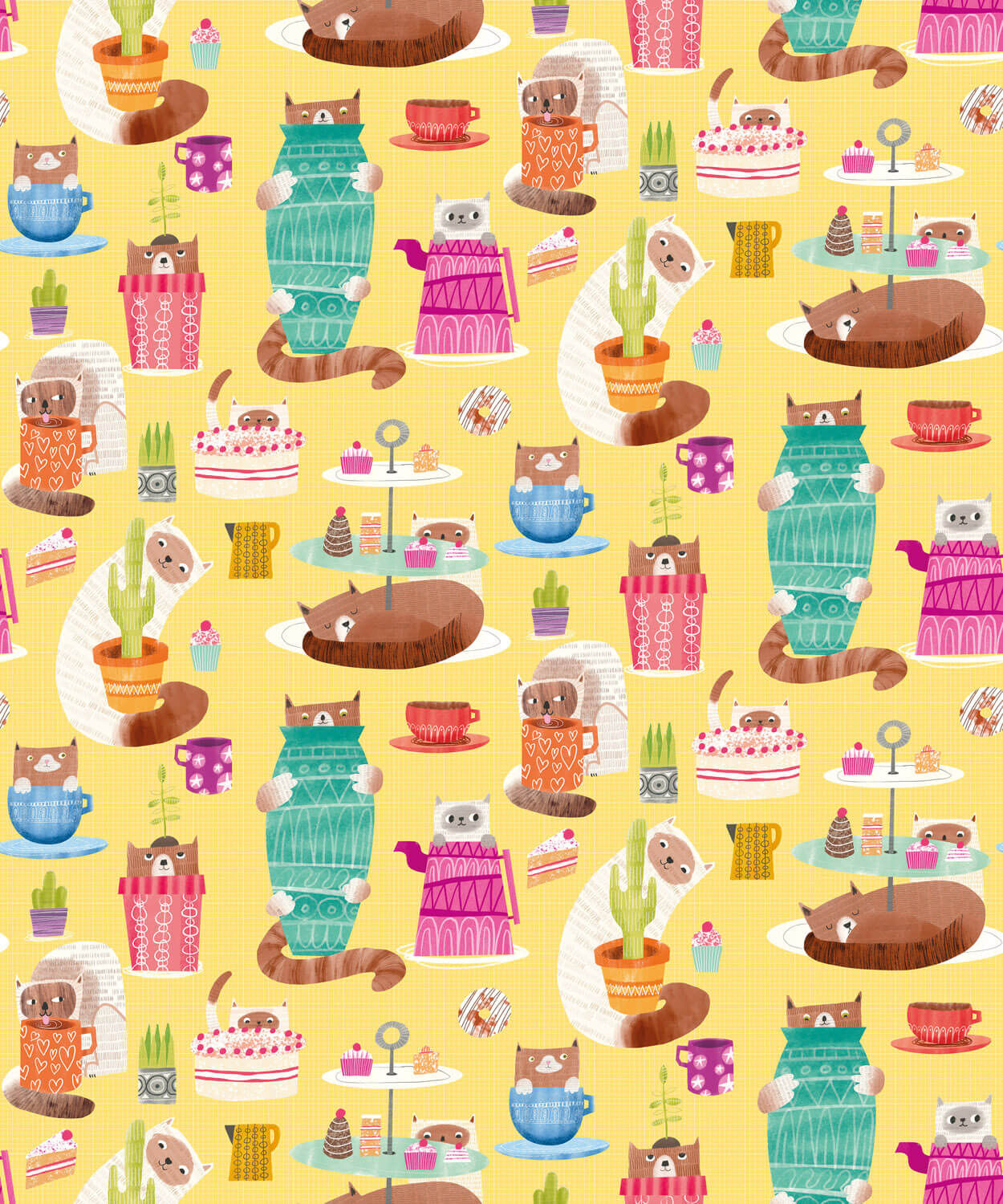Ohpopsi When I Grow Up - Kitten Kaboodle Dandelion - WGU50113W   754003210736   Behang
