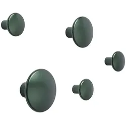 Muuto Dots Metall Wandhaken 5er-Set, dunkelgrün