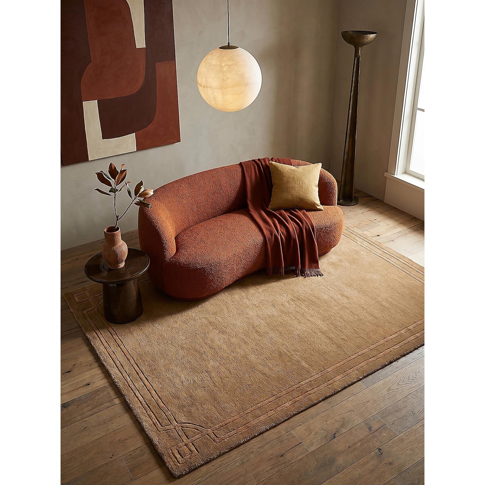 Wollteppich Bordüre Ocker 160 x 230 cm - GLEN Kadima Design