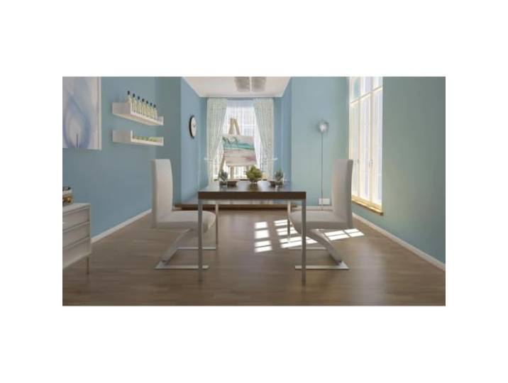 KTHLBRH 2er Set Esszimmerstühle Weiß Kunstleder mit verchromtem Gestell 2 Stück, PU-Sitz Leder-Optik, Chromgestell, reinigungsfreundlich, moderne Linien