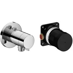 Keuco Ixmo solo Fertigmontageset 59554010021 verchromt, Thermostatarmatur, Schlauchanschluss, rund