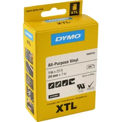 Dymo Label Band XTL 1868753 Vinyl  schwarz auf weiß  24mm x 7,5m