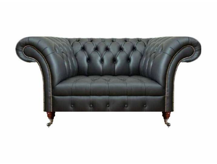 Xlmoebel Chesterfield-Sessel Schwarzer Chesterfield-Sessel aus hochwertigem Leder (Sessel), Hergestellt in Europa