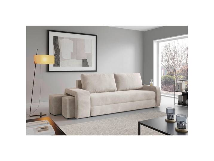 Livetastic Schlafsofa Ines, Creme, Kunststoff, Füllung: Polyurethan (Pur), Silikon, 258x98x95 cm, Made in EU, Wohnzimmer, Sofas & Couches, Schlafsofas, Sonstige Schlafsofas