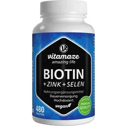 Biotin 10mg Hochdosiert + Zink + Selen 480 ST