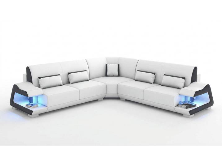 JVmoebel Ecksofa Modernes Ecksofa L-Form Weiß mit LED-Beleuchtung und elegantem Design, 1 Teile, Mit LED